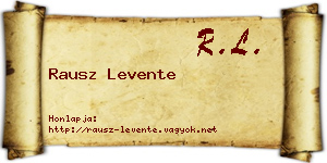 Rausz Levente névjegykártya